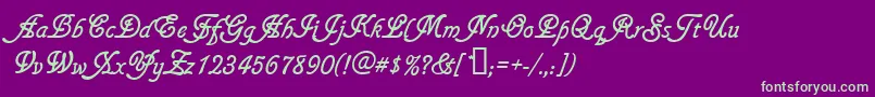 Gainsboroughsoft Font – Green Fonts on Purple Background