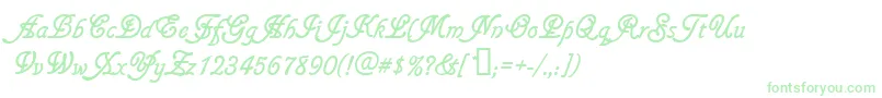 Gainsboroughsoft-Schriftart – Grüne Schriften auf weißem Hintergrund