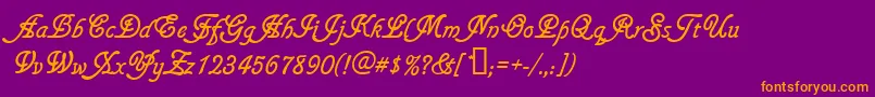 Gainsboroughsoft-fontti – oranssit fontit violetilla taustalla