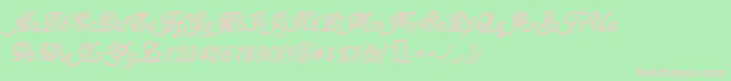 Gainsboroughsoft-Schriftart – Rosa Schriften auf grünem Hintergrund