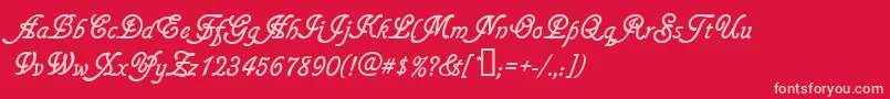 Gainsboroughsoft-Schriftart – Rosa Schriften auf rotem Hintergrund