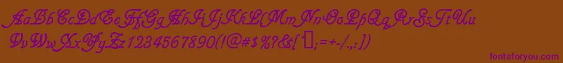 Gainsboroughsoft-fontti – violetit fontit ruskealla taustalla