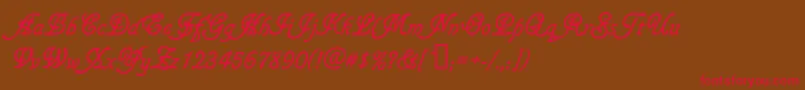Gainsboroughsoft-Schriftart – Rote Schriften auf braunem Hintergrund