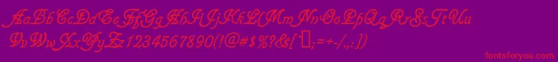 Gainsboroughsoft-fontti – punaiset fontit violetilla taustalla