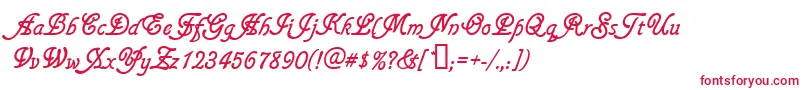 Gainsboroughsoft-Schriftart – Rote Schriften auf weißem Hintergrund