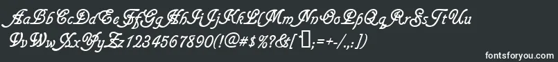 Gainsboroughsoft-fontti – valkoiset fontit mustalla taustalla
