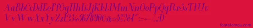 GlamorMediumcondenseditali Font – Purple Fonts on Red Background