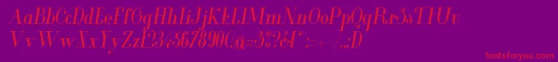 GlamorMediumcondenseditali Font – Red Fonts on Purple Background