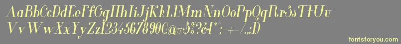 GlamorMediumcondenseditali Font – Yellow Fonts on Gray Background