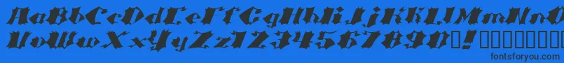 Crasb Font – Black Fonts on Blue Background