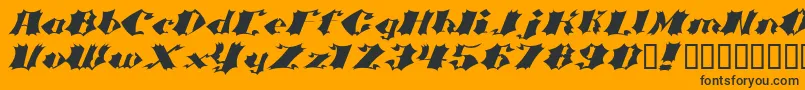 Crasb-Schriftart – Schwarze Schriften auf orangefarbenem Hintergrund