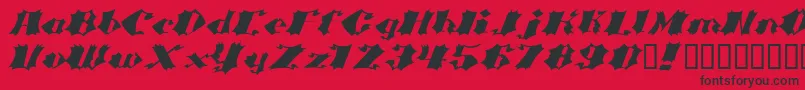 Crasb Font – Black Fonts on Red Background