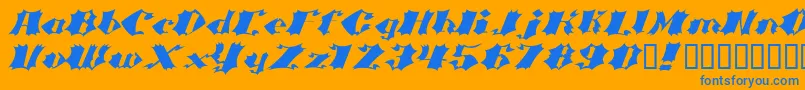 Crasb Font – Blue Fonts on Orange Background