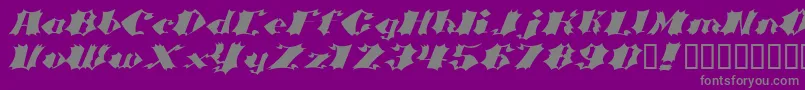 フォントCrasb – 紫の背景に灰色の文字