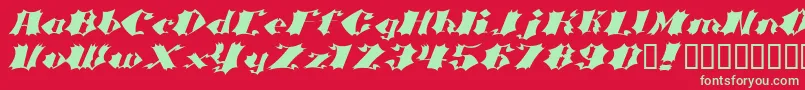 フォントCrasb – 赤い背景に緑の文字