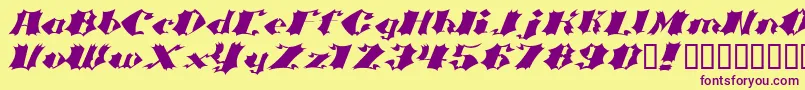 Crasb Font – Purple Fonts on Yellow Background