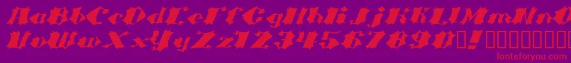 Crasb Font – Red Fonts on Purple Background