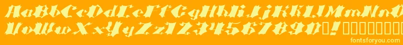 Crasb Font – Yellow Fonts on Orange Background