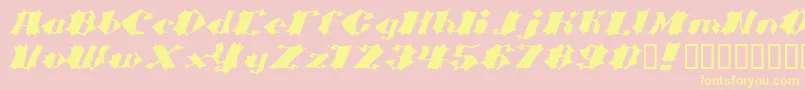 Crasb Font – Yellow Fonts on Pink Background