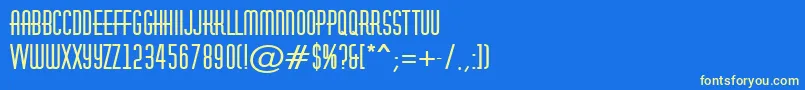 フォントHuxleyBold – 黄色の文字、青い背景