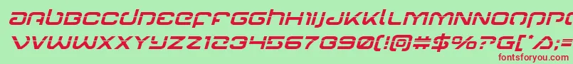 Gunrunnerlaserital-Schriftart – Rote Schriften auf grünem Hintergrund