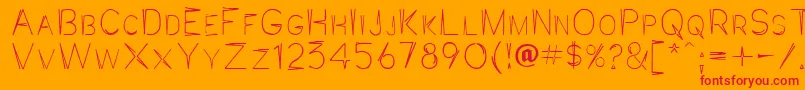 Fonte Jaggapoint – fontes vermelhas em um fundo laranja