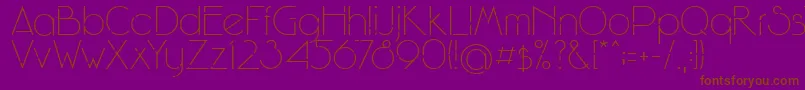 Fonte WinsgateA – fontes marrons em um fundo roxo