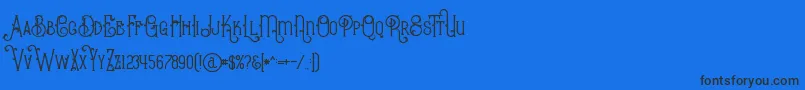 BurenoRegular Font – Black Fonts on Blue Background