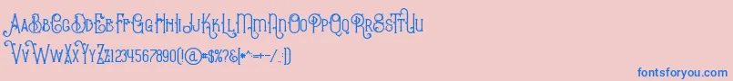 BurenoRegular-Schriftart – Blaue Schriften auf rosa Hintergrund