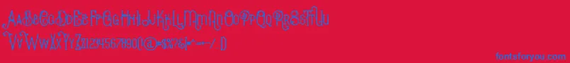 BurenoRegular Font – Blue Fonts on Red Background