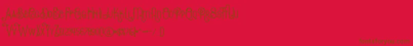 フォントBurenoRegular – 赤い背景に茶色の文字