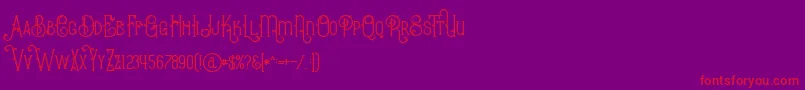 BurenoRegular Font – Red Fonts on Purple Background