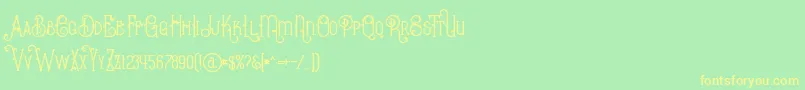 fuente BurenoRegular – Fuentes Amarillas Sobre Fondo Verde