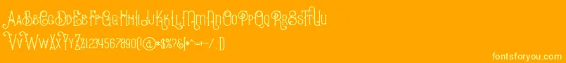 BurenoRegular Font – Yellow Fonts on Orange Background
