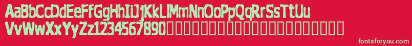 フォントThedogho – 赤い背景に緑の文字