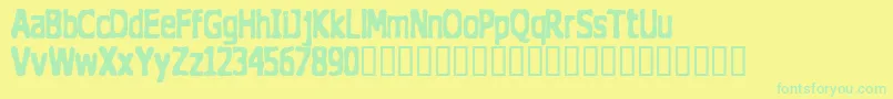 Więcej informacji o czcionce Thedogho Czcionka Thedogho – zielone czcionki na żółtym tle