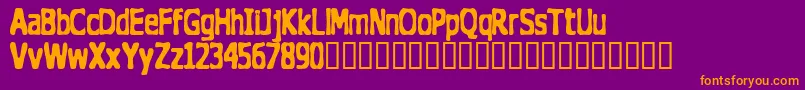 Thedogho-Schriftart – Orangefarbene Schriften auf violettem Hintergrund