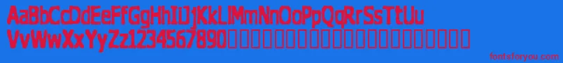 Thedogho Font – Red Fonts on Blue Background