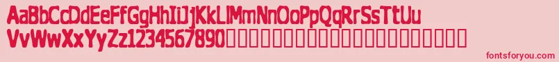 フォントThedogho – ピンクの背景に赤い文字