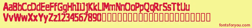 Thedogho Font – Red Fonts on Yellow Background