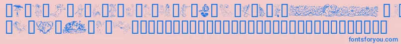 Cherub Font – Blue Fonts on Pink Background