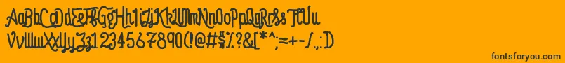 Anastasia Font – Black Fonts on Orange Background