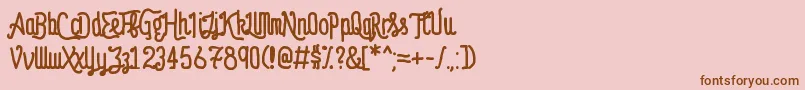 Anastasia-Schriftart – Braune Schriften auf rosa Hintergrund
