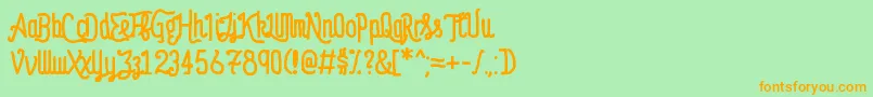 Anastasia Font – Orange Fonts on Green Background