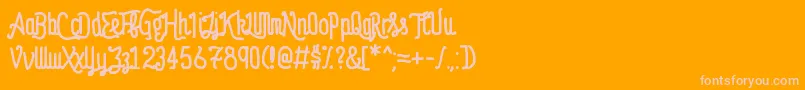 Anastasia Font – Pink Fonts on Orange Background