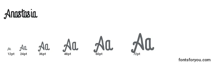 Размеры шрифта Anastasia
