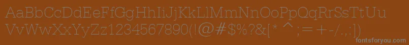 フォントSerifaThinBt – 茶色の背景に灰色の文字