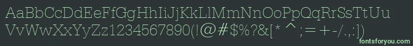 Шрифт SerifaThinBt – зелёные шрифты на чёрном фоне
