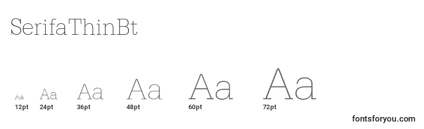 SerifaThinBt Font Sizes