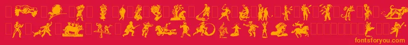 Dfprimitivesone Font – Orange Fonts on Red Background